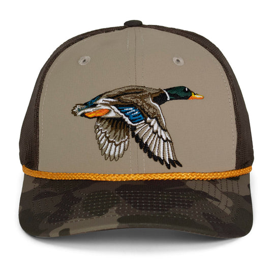 PARAMOUNT OUTDOORS™ Drake Mallard Duck Hat 6-Panel Mesh back Rope Cap Headwear
