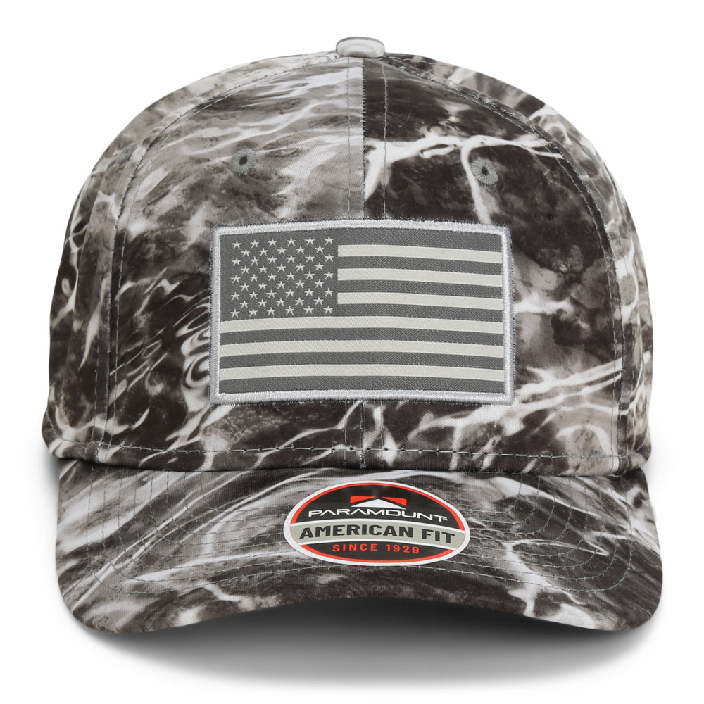 PARAMOUNT OUTDOORS™ Mossy Oak Elements American Flag Fishing Cap Headwear