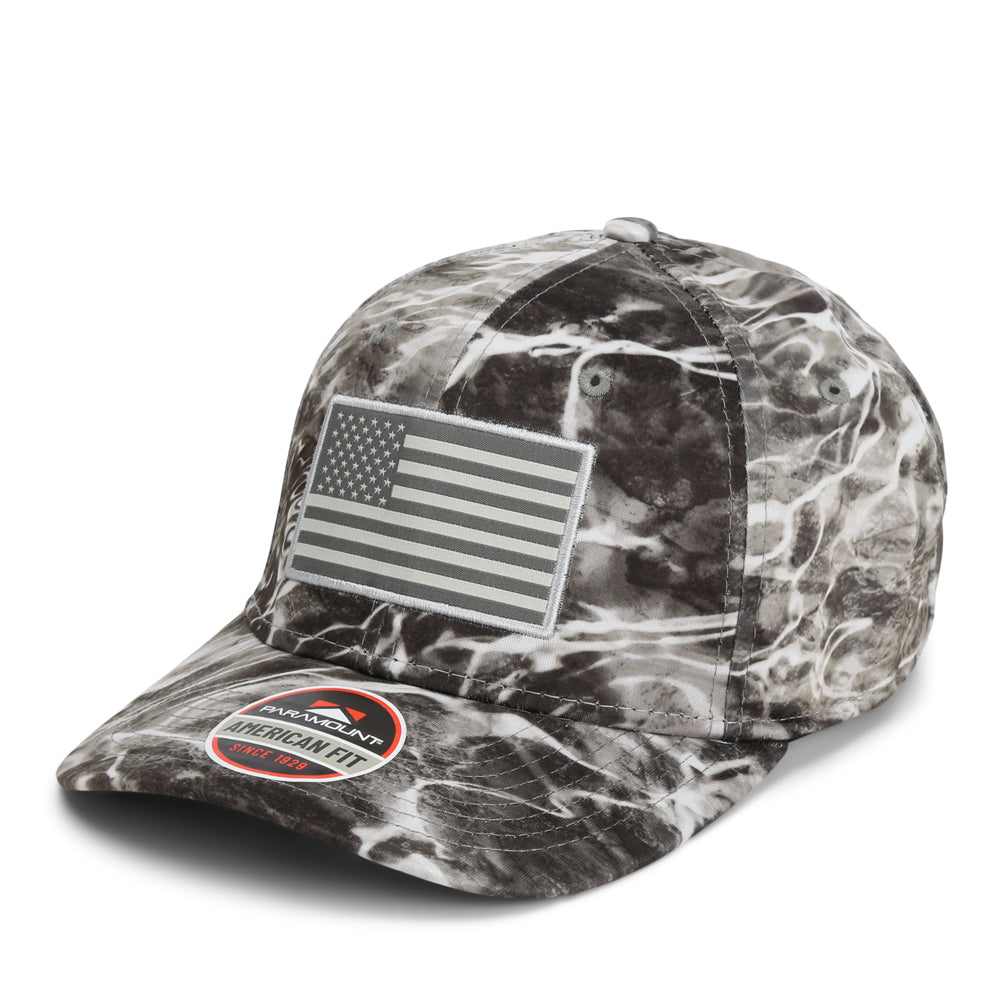 PARAMOUNT OUTDOORS™ Mossy Oak Elements American Flag Fishing Cap Headwear