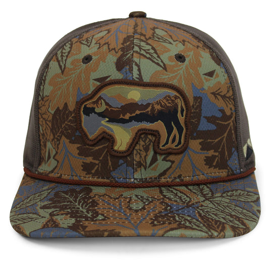 PARAMOUNT OUTDOORS™ Sunset Bison Buffalo Meshback Rope Cap Headwear