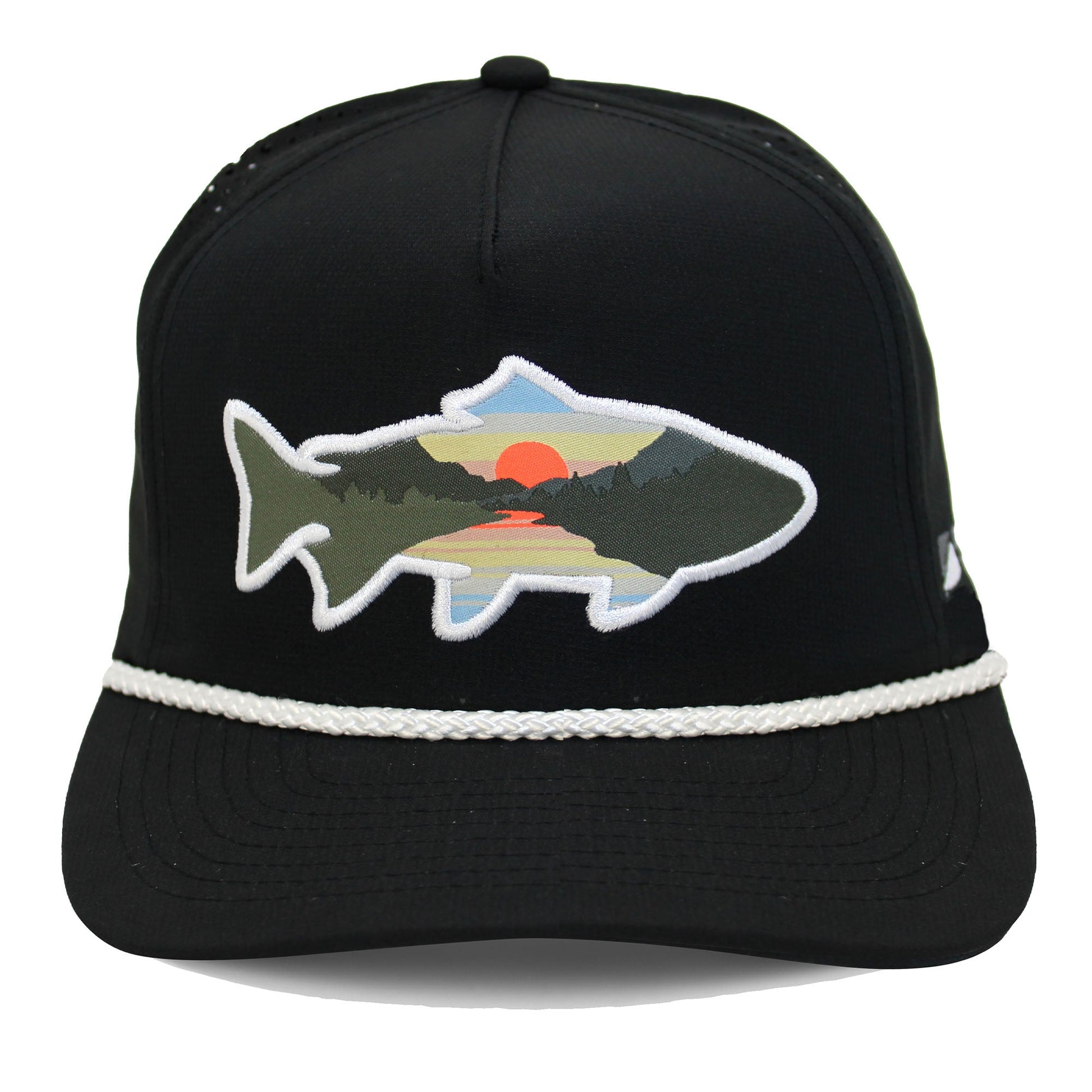 PARAMOUNT OUTDOORS™ Sunset Fish Silhouette 5-Panel Performance Rope Cap Headwear