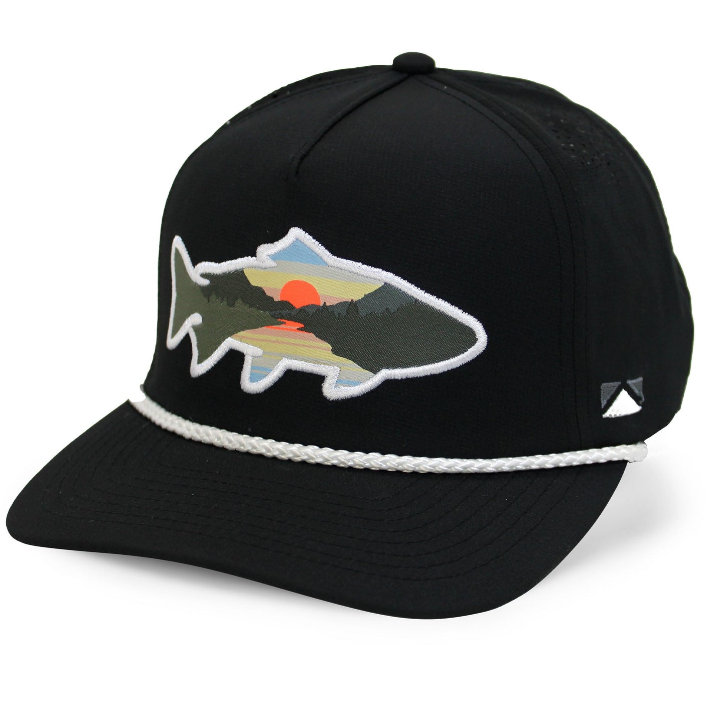 PARAMOUNT OUTDOORS™ Sunset Fish Silhouette 5-Panel Performance Rope Cap Headwear
