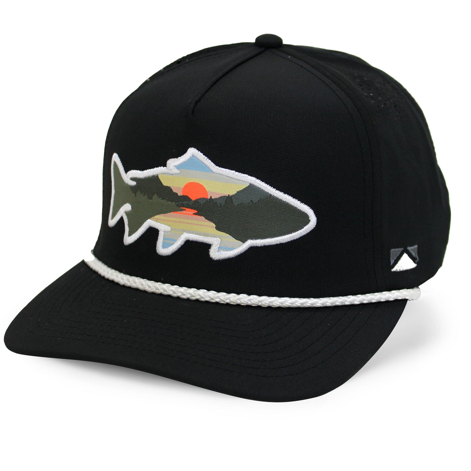 PARAMOUNT OUTDOORS™ Sunset Fish Silhouette 5-Panel Performance Rope Cap Headwear