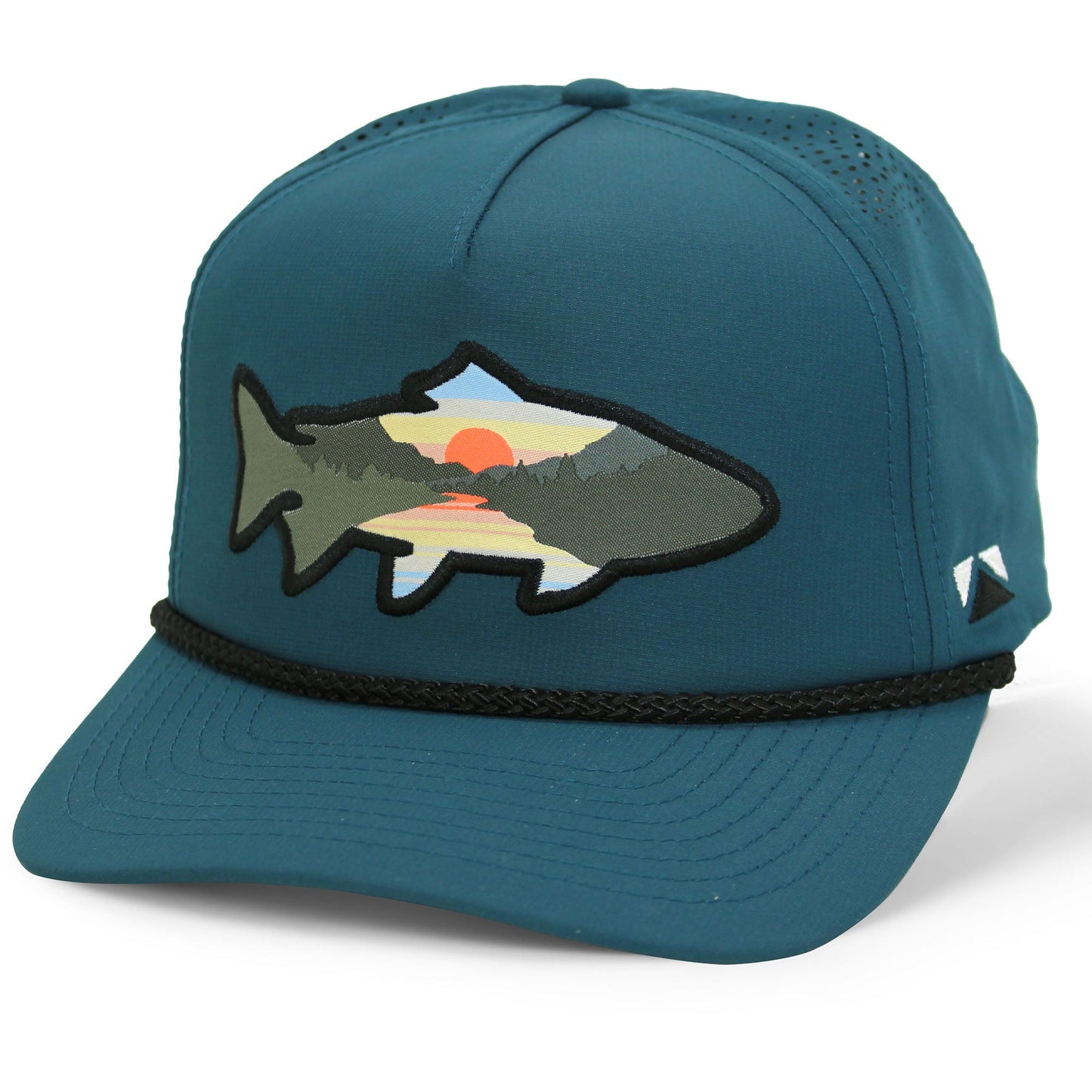 PARAMOUNT OUTDOORS™ Sunset Fish Silhouette 5-Panel Performance Rope Cap Headwear