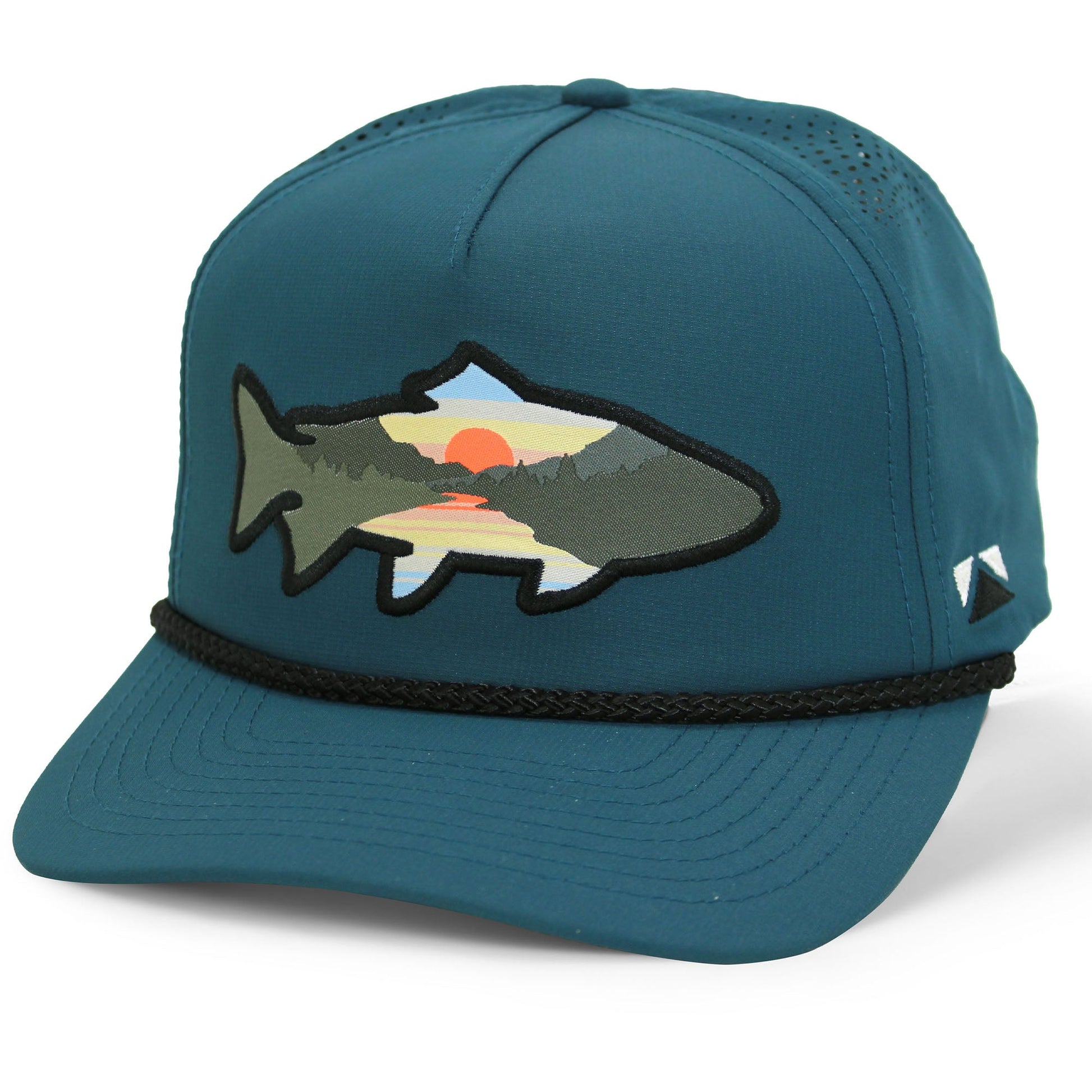 PARAMOUNT OUTDOORS™ Sunset Fish Silhouette 5-Panel Performance Rope Cap Headwear