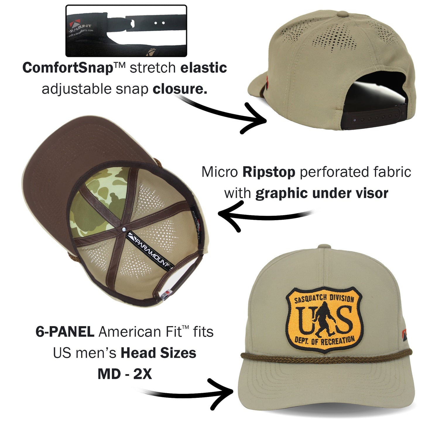 PARAMOUNT OUTDOORS™ Bigfoot Department of recreation forestry hat Headwear
