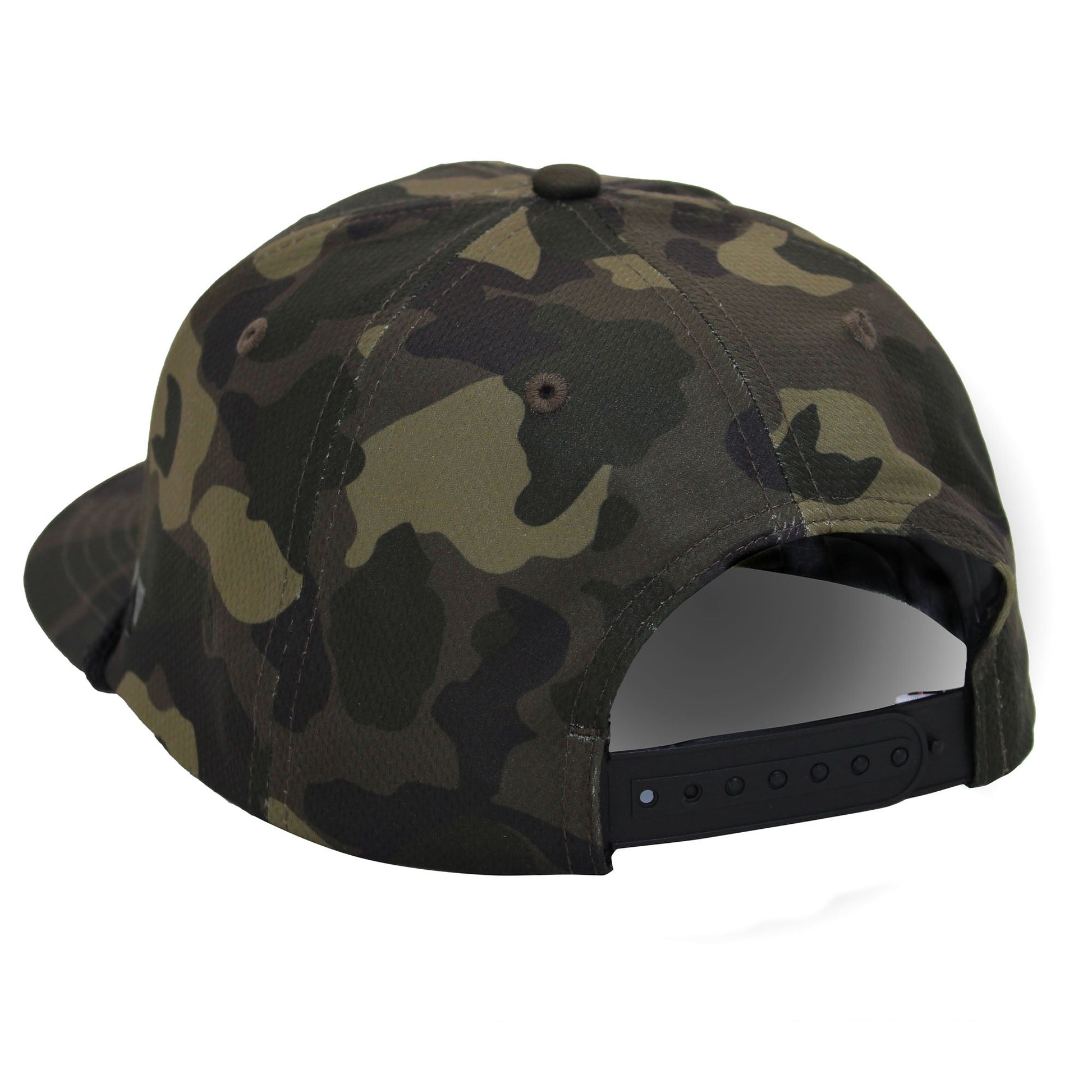 PARAMOUNT OUTDOORS™ Black Lab Performance Rope Cap on Dark Old School Camo Headwear