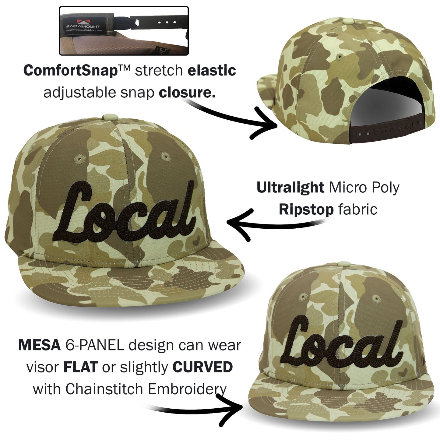 PARAMOUNT OUTDOORS™ New LOCAL 6-Panel Mesa Baseball Cap Headwear