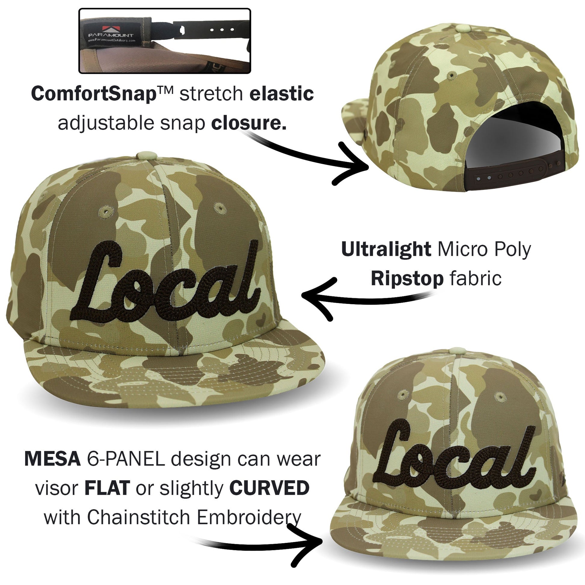 PARAMOUNT OUTDOORS™ New LOCAL 6-Panel Mesa Baseball Cap Headwear