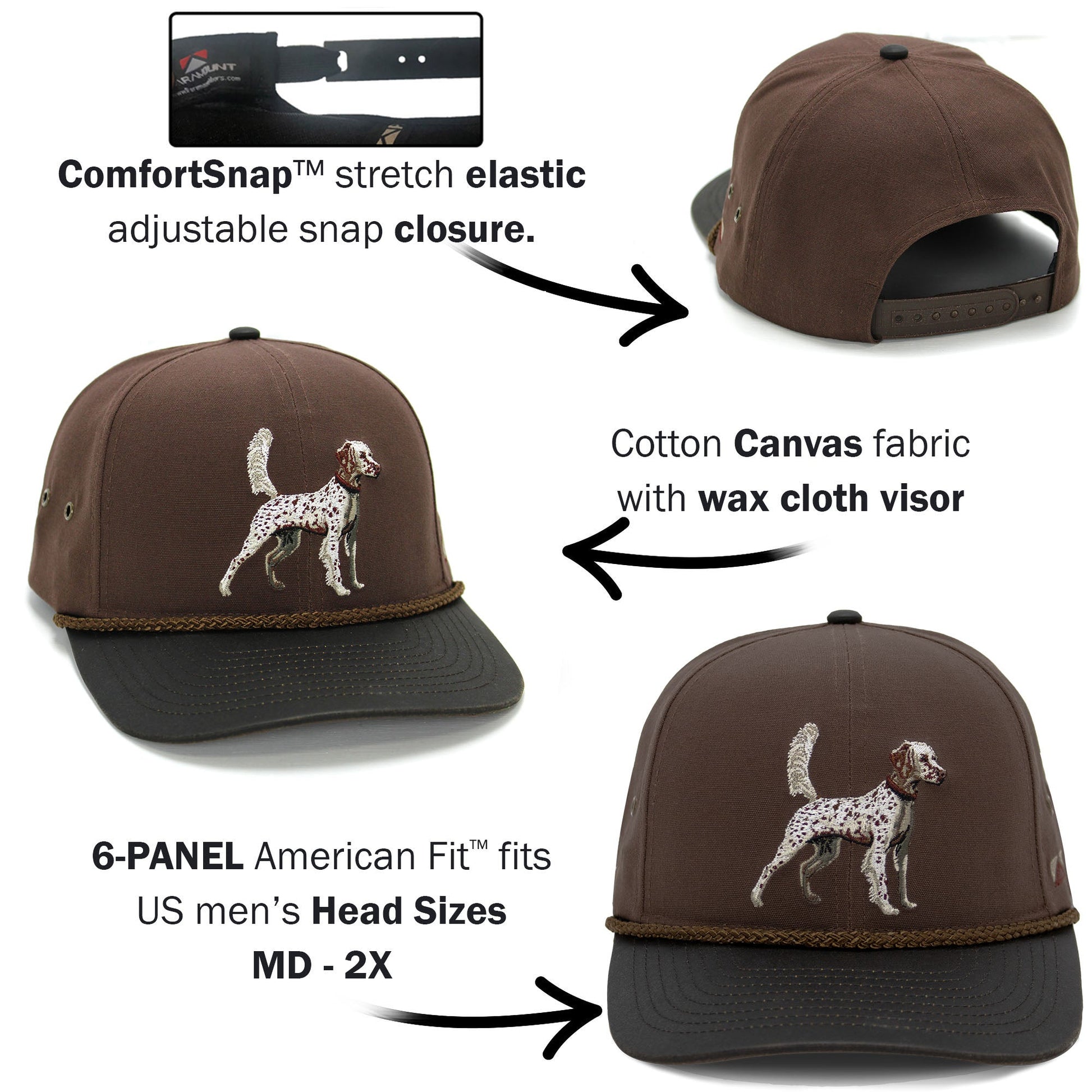 PARAMOUNT OUTDOORS™ English Setter 6-Panel with Wax Cloth Visor Headwear