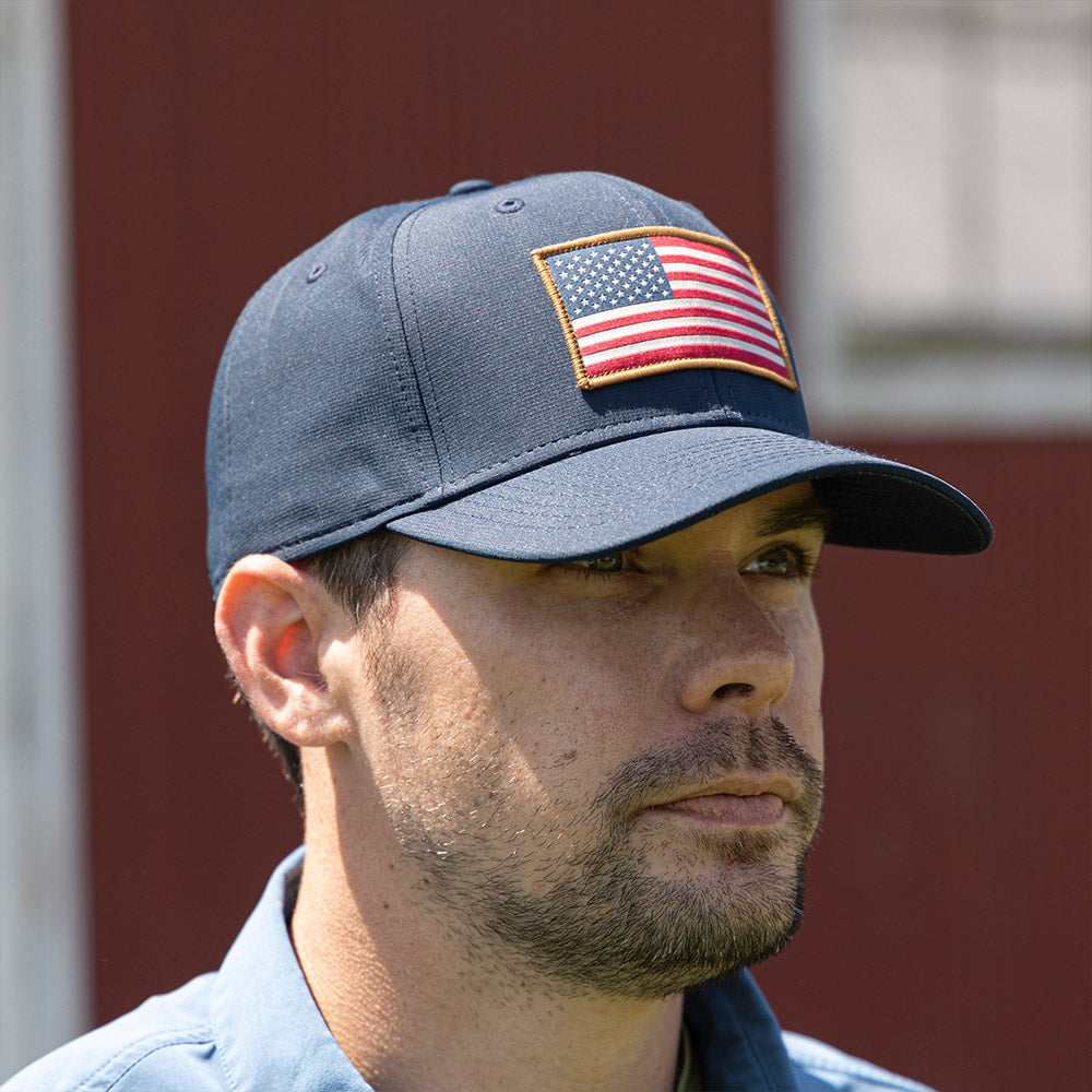 PARAMOUNT OUTDOORS™ Riverside American Flag Baseball Cap Structured Ripstop