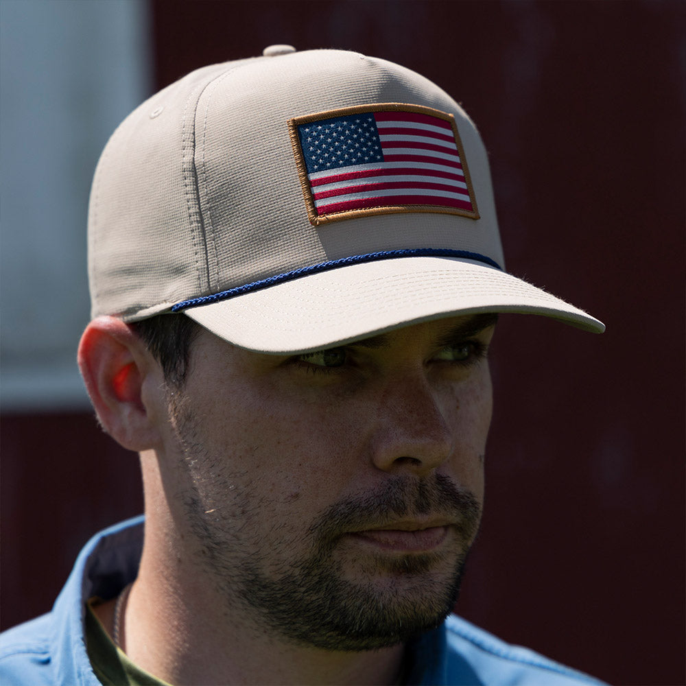 PARAMOUNT OUTDOORS™ Ridgeline American Flag Trucker Hat Rope Cap