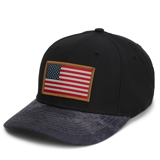 PARAMOUNT OUTDOORS™ Riverside American Flag Hat Structured Ripstop Cap Black Cirrus