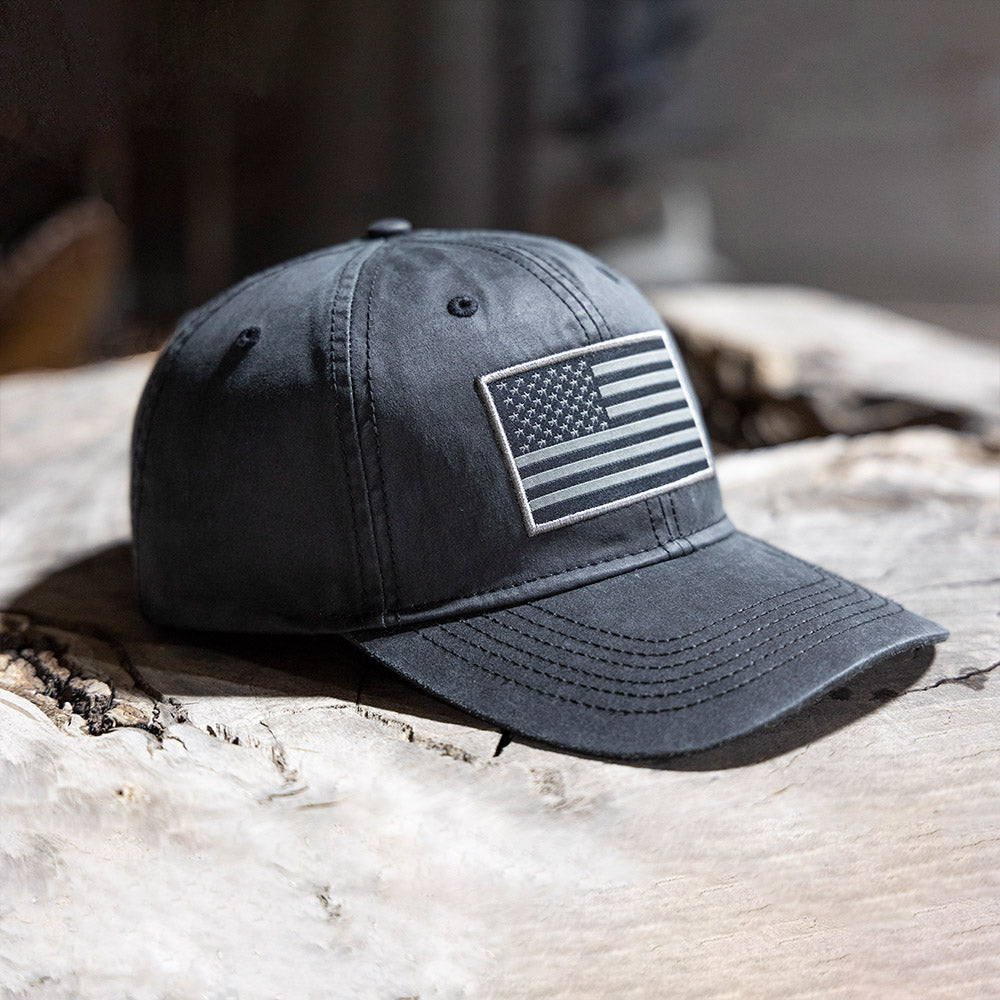 PARAMOUNT OUTDOORS™ Waxed Cloth American Flag Dad Cap Headwear
