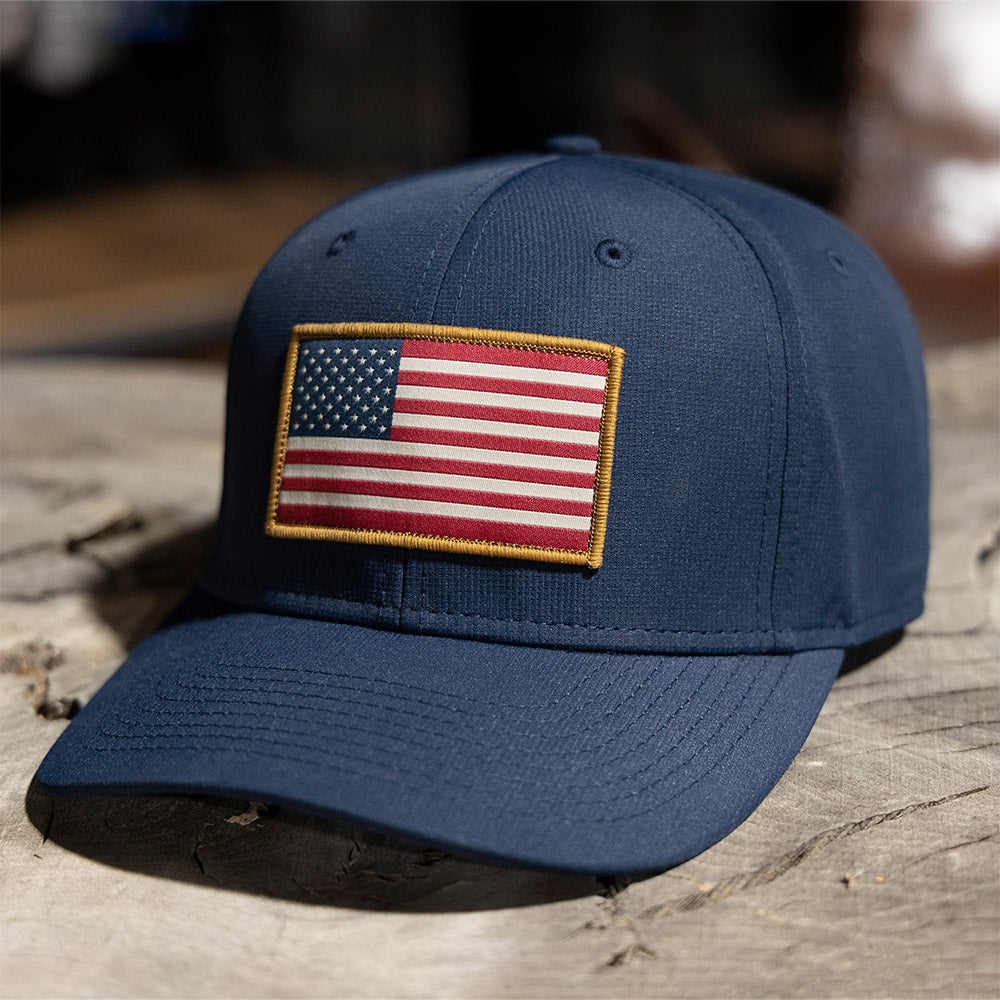 PARAMOUNT OUTDOORS™ Riverside American Flag Baseball Cap Structured Ripstop