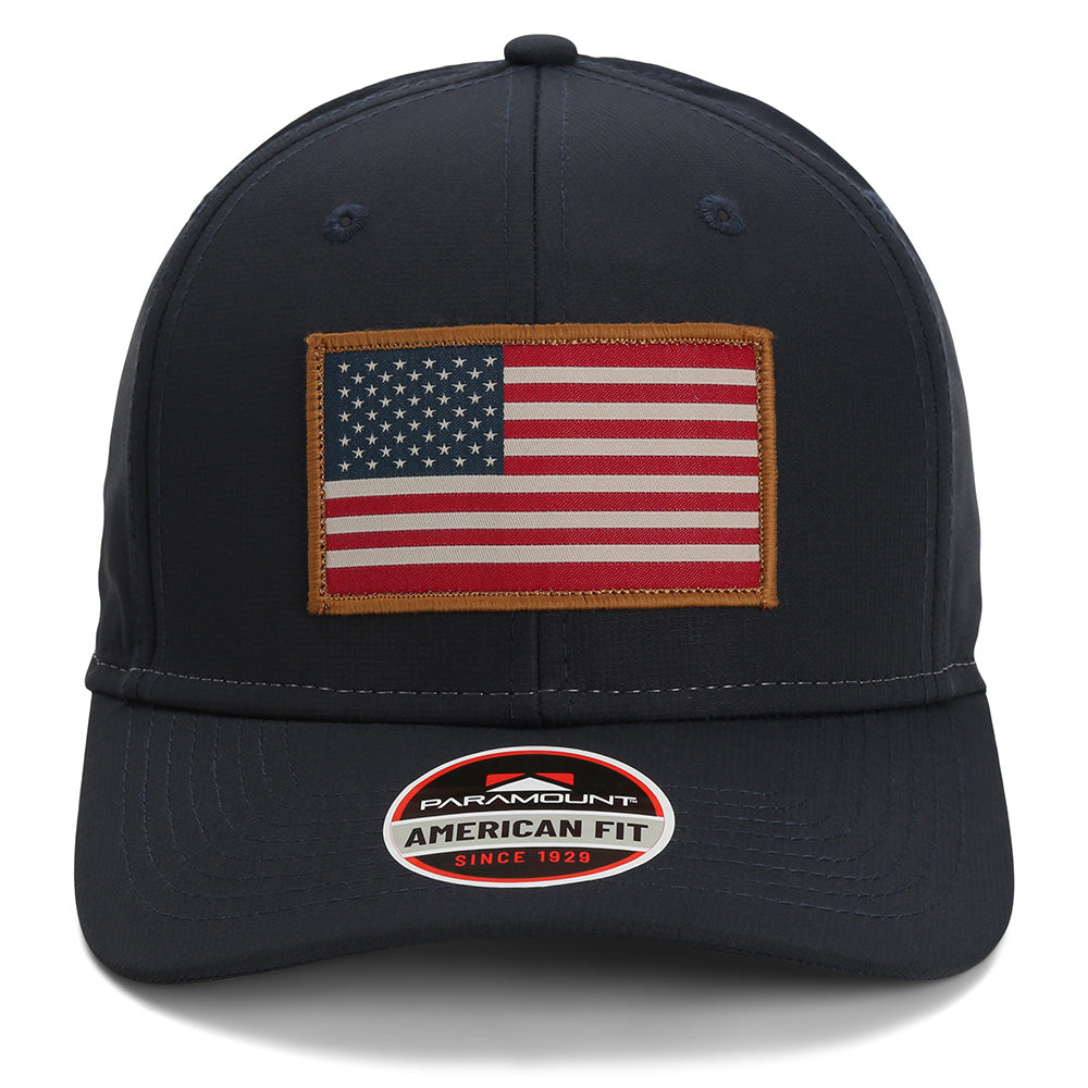 PARAMOUNT OUTDOORS™ Riverside American Flag Baseball Cap Structured Ripstop
