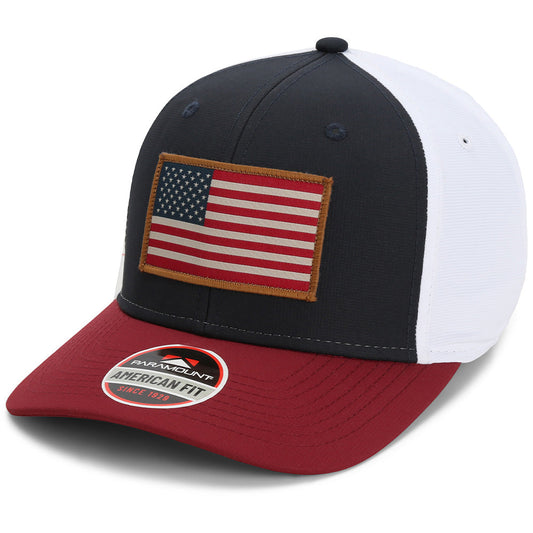 PARAMOUNT OUTDOORS™ Riverside American Flag Hat Structured Ripstop Cap RWB