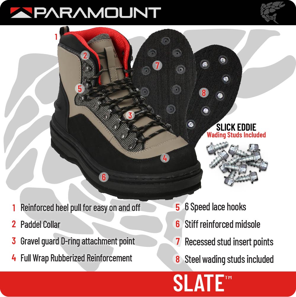 PARAMOUNT OUTDOORS™ Slate Felt Sole Wading Boots Wading Boots