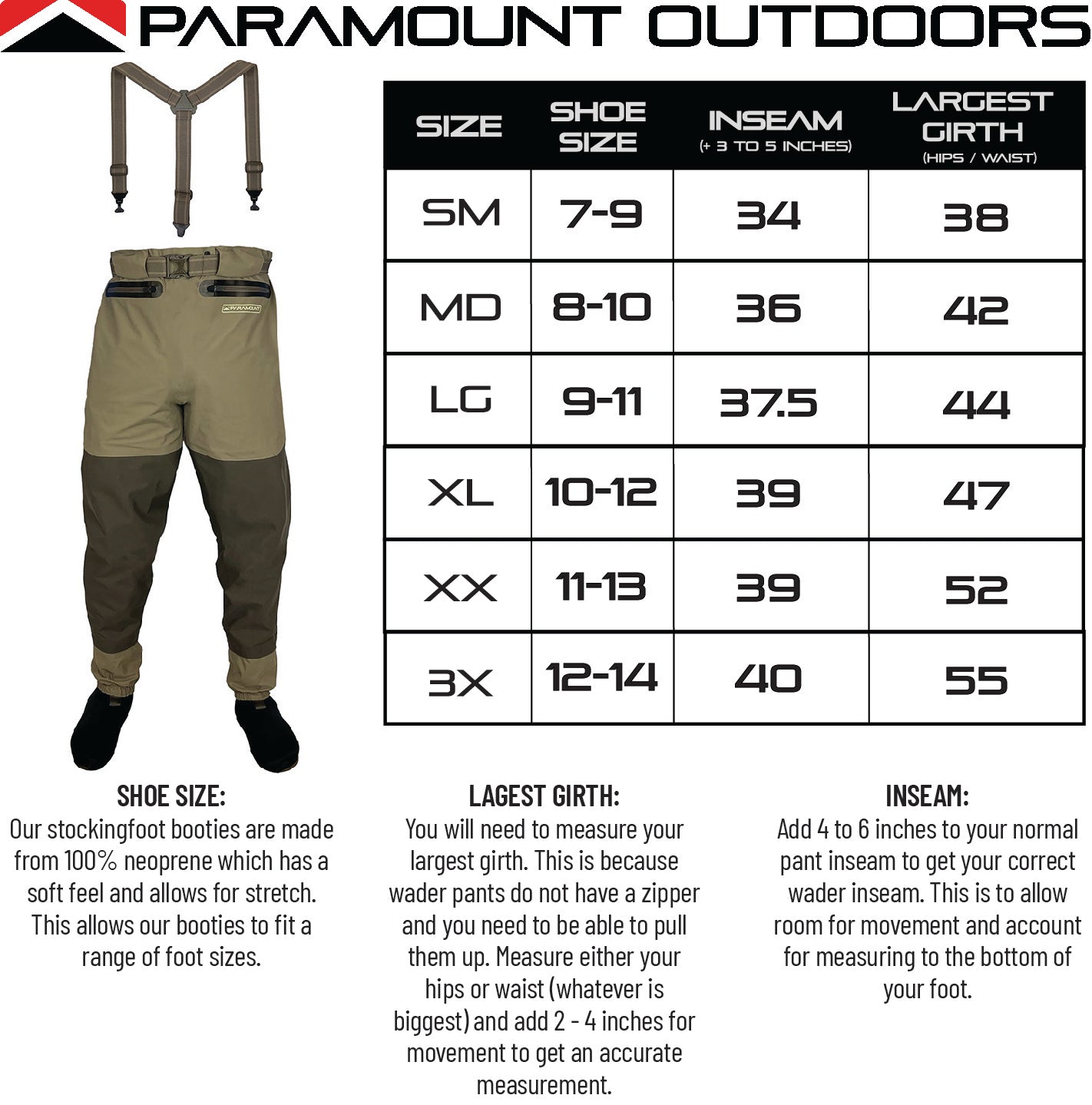 PARAMOUNT OUTDOORS™ SLATE Waist High Guide Pant Fishing Wader