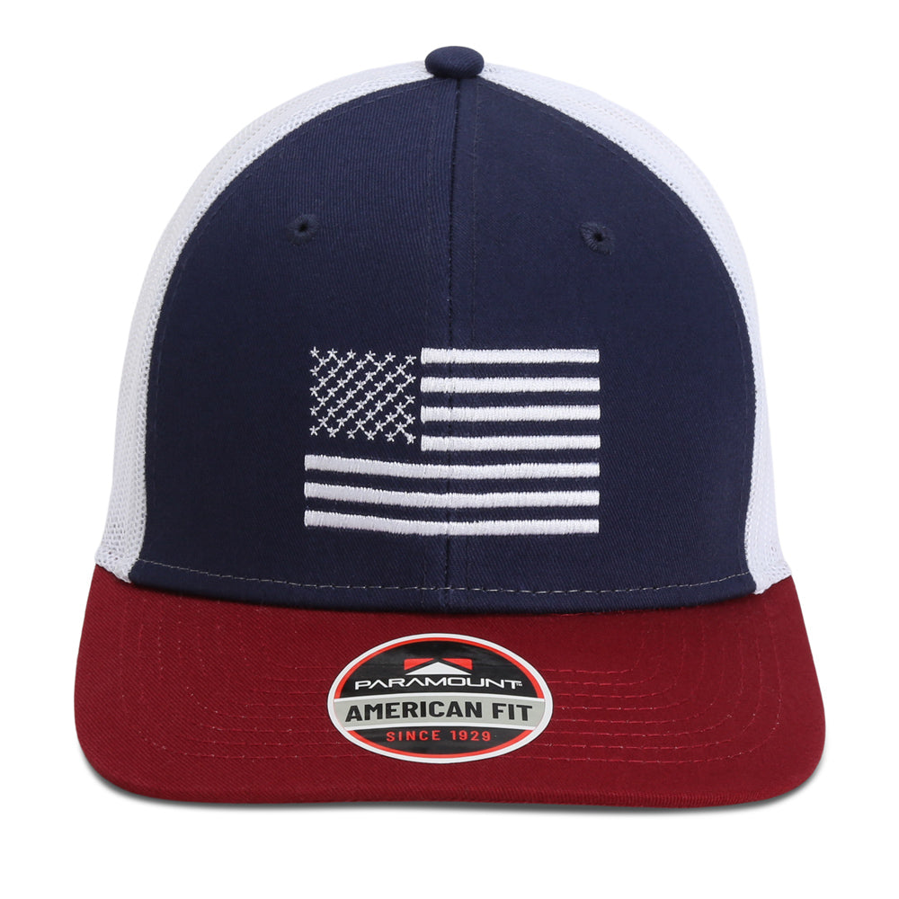 PARAMOUNT OUTDOORS™ American Flag Cap Red White and Blue Snapback