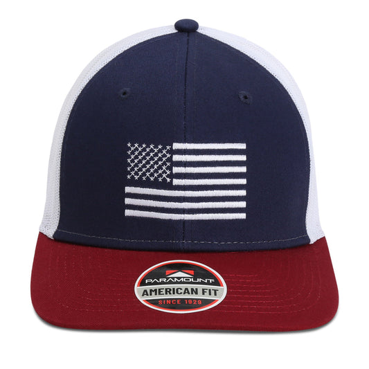 PARAMOUNT OUTDOORS™ American Flag Cap Red White and Blue Snapback