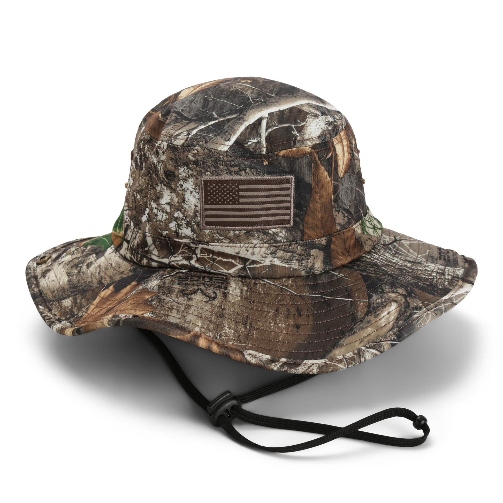 PARAMOUNT OUTDOORS™ Bayou Full Brim Camo American Flag Boonie Hat (Floats)