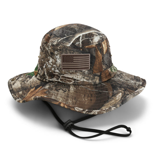 PARAMOUNT OUTDOORS™ Bayou Full Brim Camo American Flag Boonie Hat (Floats)