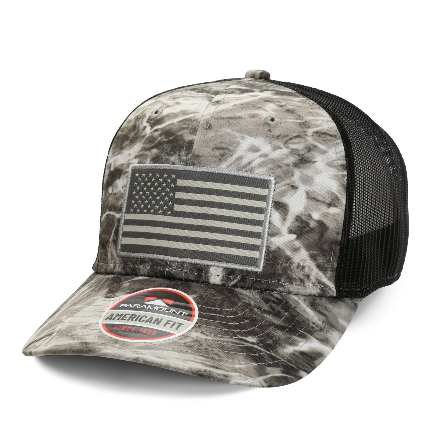 PARAMOUNT OUTDOORS™ Mossy Oak Elements American Flag Fishing Cap Headwear