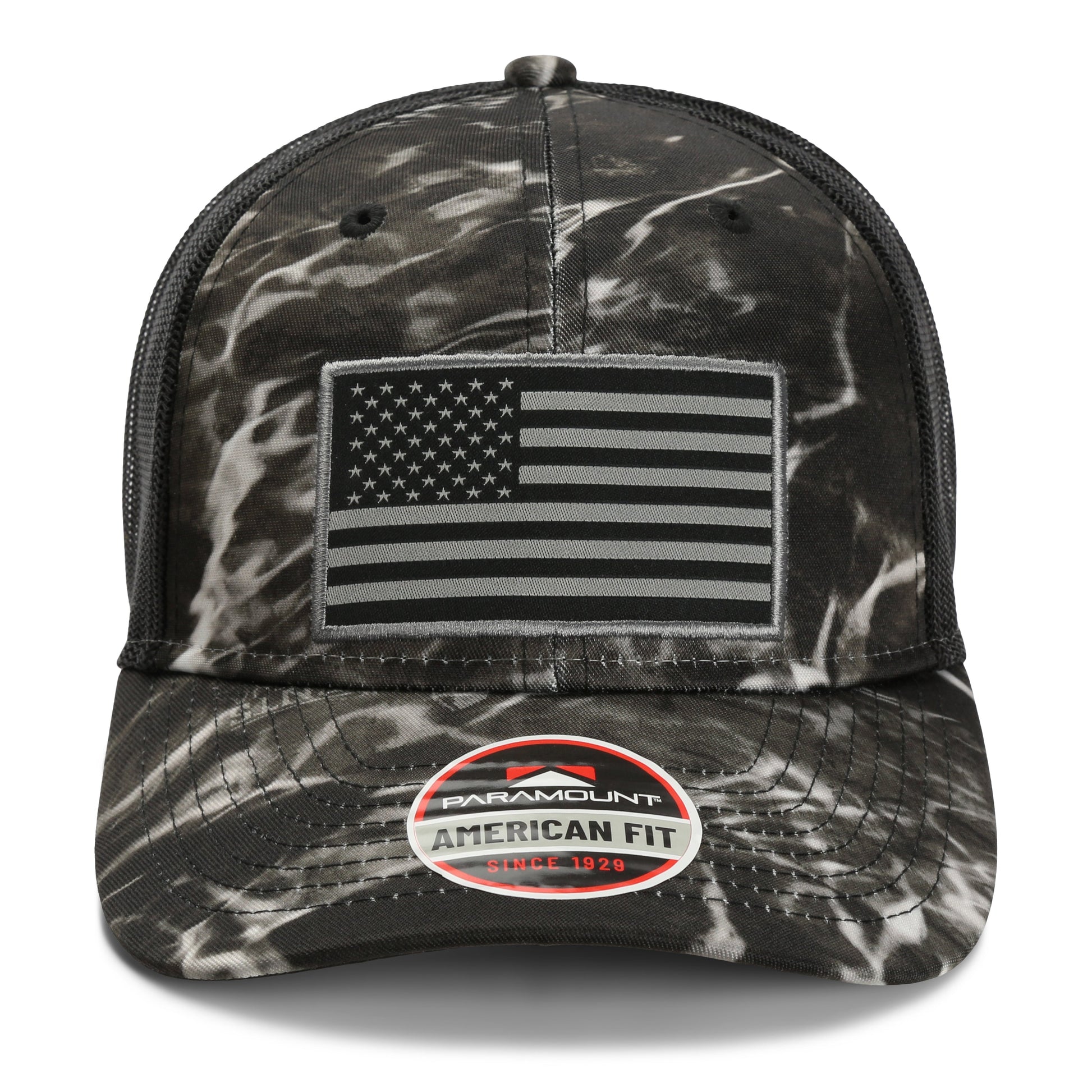 PARAMOUNT OUTDOORS™ Mossy Oak Elements American Flag Fishing Cap Headwear
