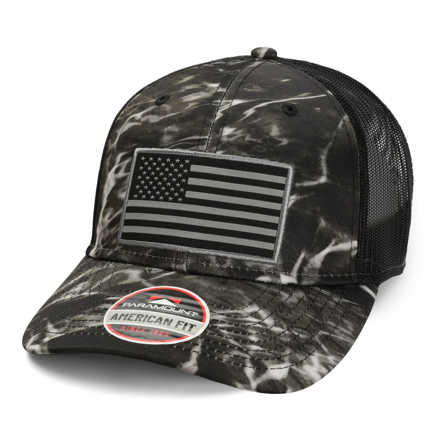 PARAMOUNT OUTDOORS™ Mossy Oak Elements American Flag Fishing Cap Headwear