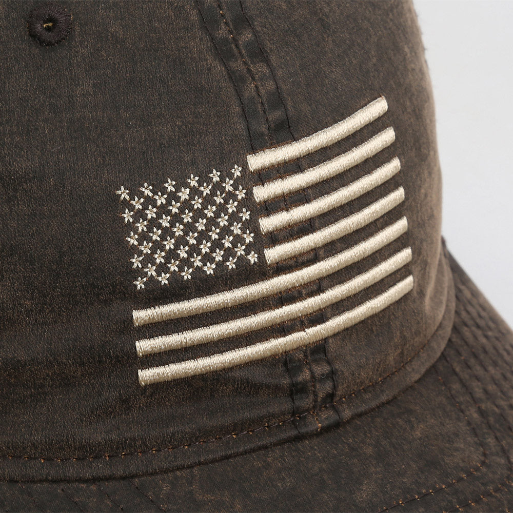 PARAMOUNT OUTDOORS™ Waxed Cloth American Flag Mesh Back Hat Headwear