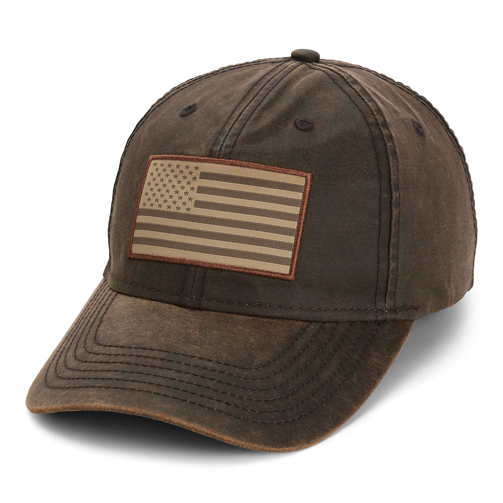 PARAMOUNT OUTDOORS™ Waxed Cloth American Flag Dad Cap Headwear