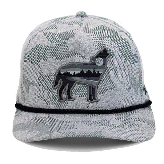 PARAMOUNT OUTDOORS™ Wolf Howl Cloud Texture 5-Panel Rope Cap Headwear