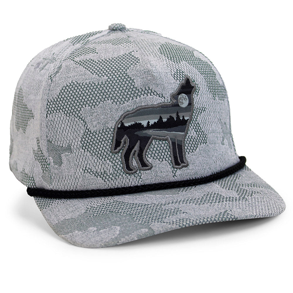PARAMOUNT OUTDOORS™ Wolf Howl Cloud Texture 5-Panel Rope Cap Headwear