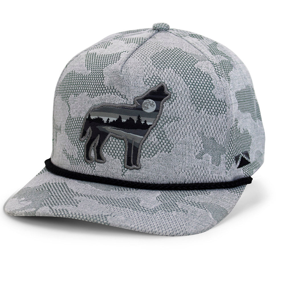 PARAMOUNT OUTDOORS™ Wolf Howl Cloud Texture 5-Panel Rope Cap Headwear