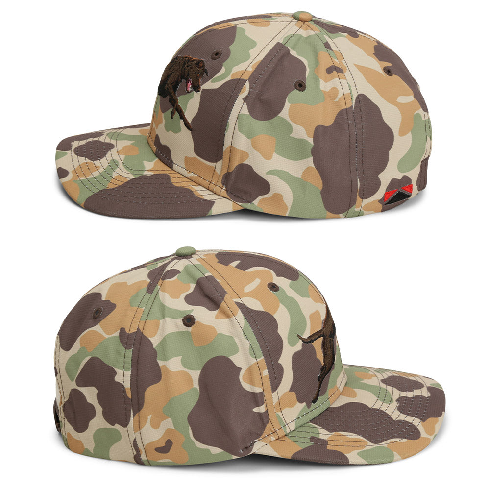 PARAMOUNT OUTDOORS™ Chocolate Lab 6-Panel Riverside Vintage Camo Cap Headwear