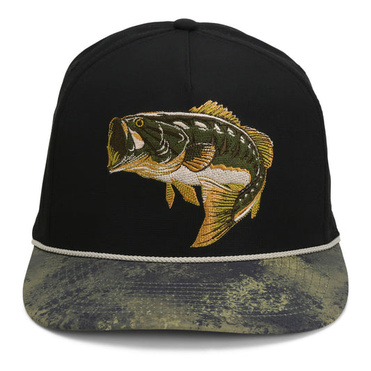 PARAMOUNT OUTDOORS™ Largemouth Bass 5-Panel Trucker Rope Cap Headwear