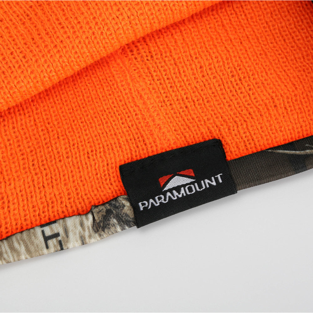 PARAMOUNT OUTDOORS™ Reversible Camo Blaze Orange Beanie Headwear
