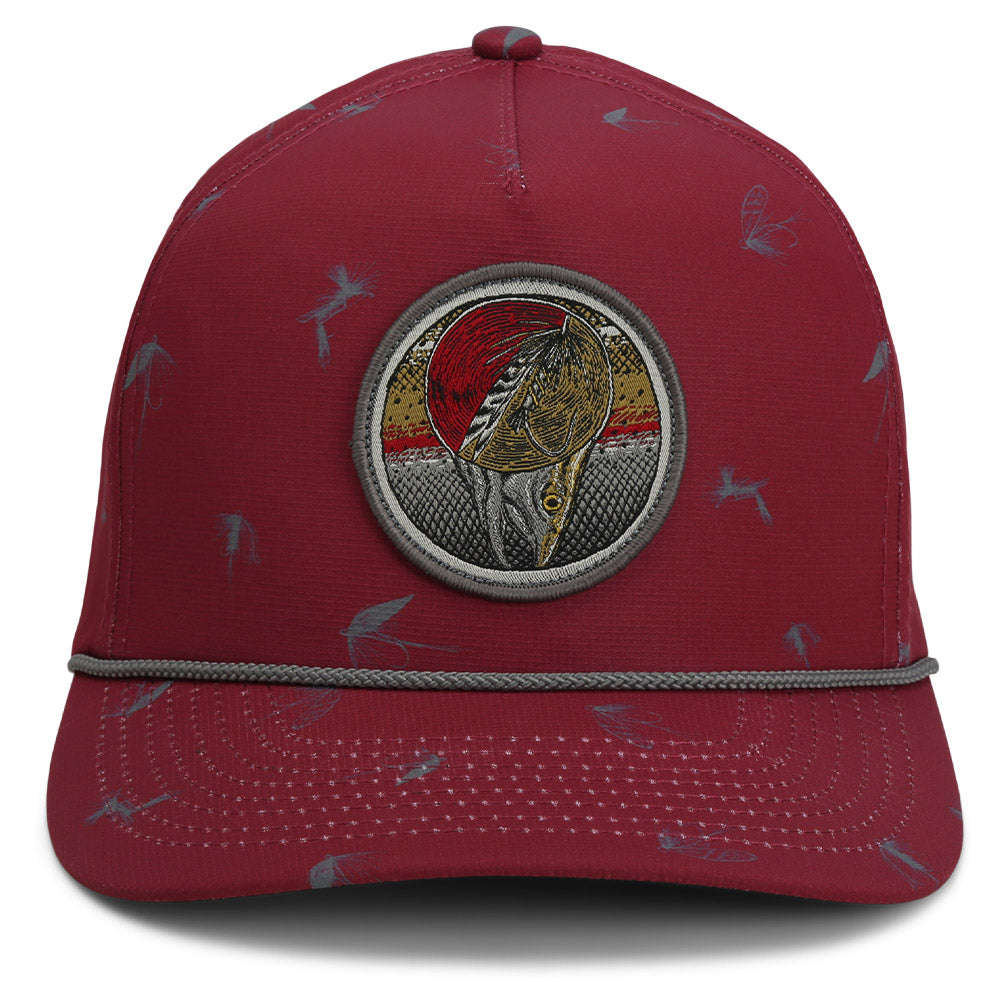 PARAMOUNT OUTDOORS™ Dead Drift Fly Fishing Patch Rope Cap Fly Pattern Headwear