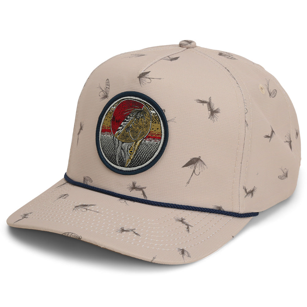 PARAMOUNT OUTDOORS™ Dead Drift Fly Fishing Patch Rope Cap Fly Pattern Headwear