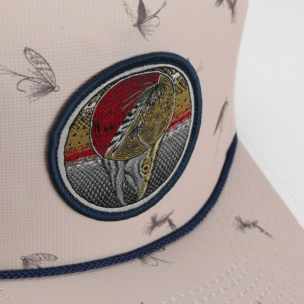 PARAMOUNT OUTDOORS™ Dead Drift Fly Fishing Patch Rope Cap Fly Pattern Headwear