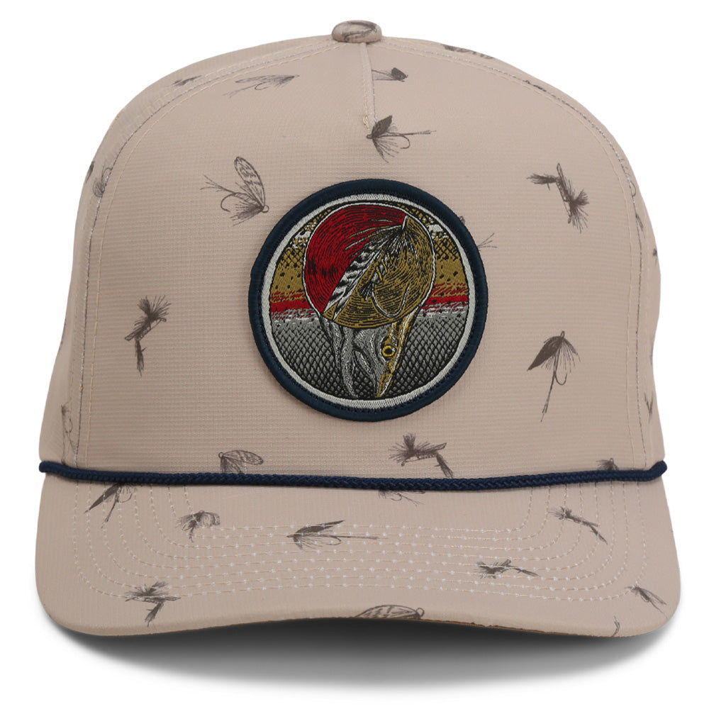 PARAMOUNT OUTDOORS™ Dead Drift Fly Fishing Patch Rope Cap Fly Pattern Headwear