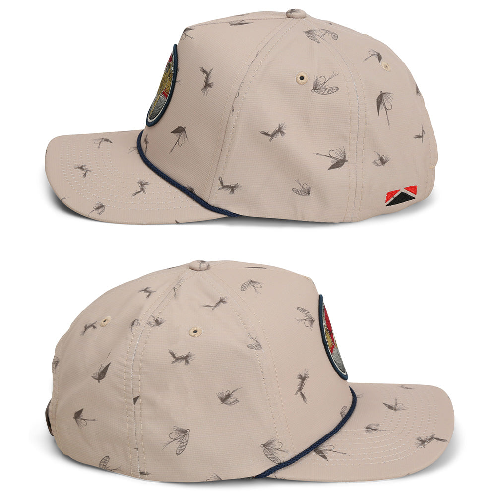 PARAMOUNT OUTDOORS™ Dead Drift Fly Fishing Patch Rope Cap Fly Pattern Headwear