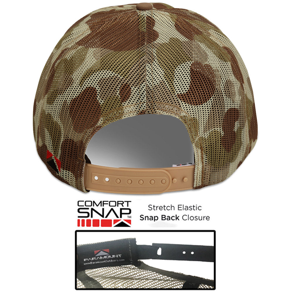 PARAMOUNT OUTDOORS™ Old School Desert Camo All Mesh Leather Patch American Flag Hat