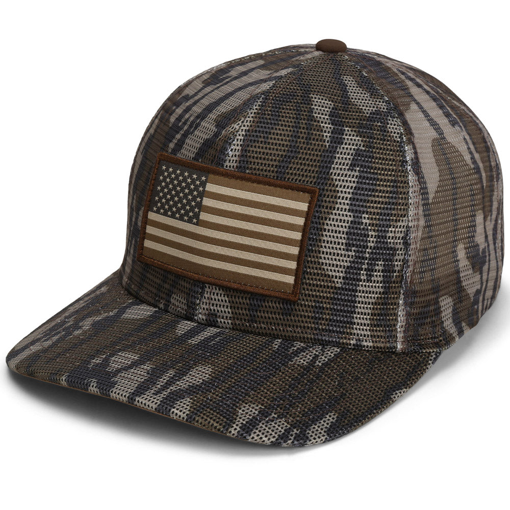 PARAMOUNT OUTDOORS™ All Mesh Mossy Oak Camo Hunting Flag Cap (Structured) Headwear