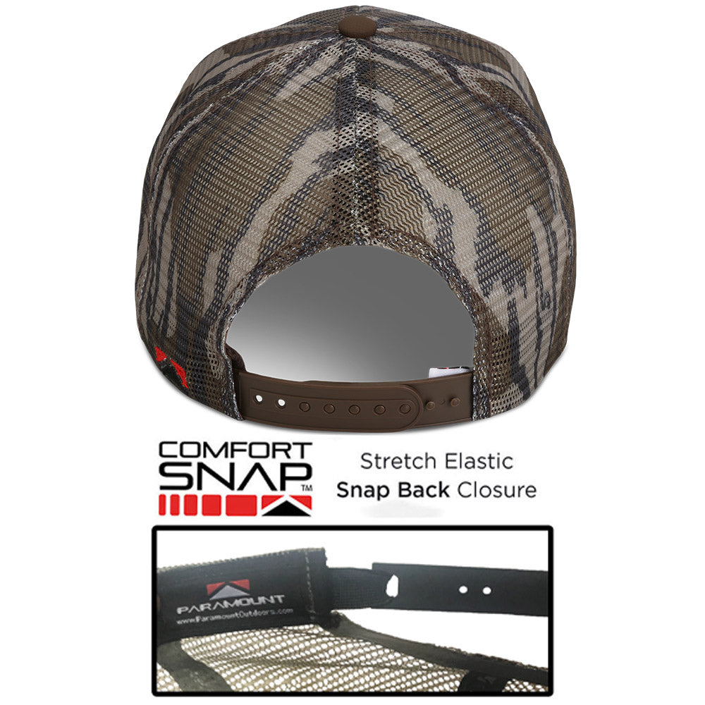PARAMOUNT OUTDOORS™ All Mesh Mossy Oak Camo Hunting Flag Cap (Structured) Headwear