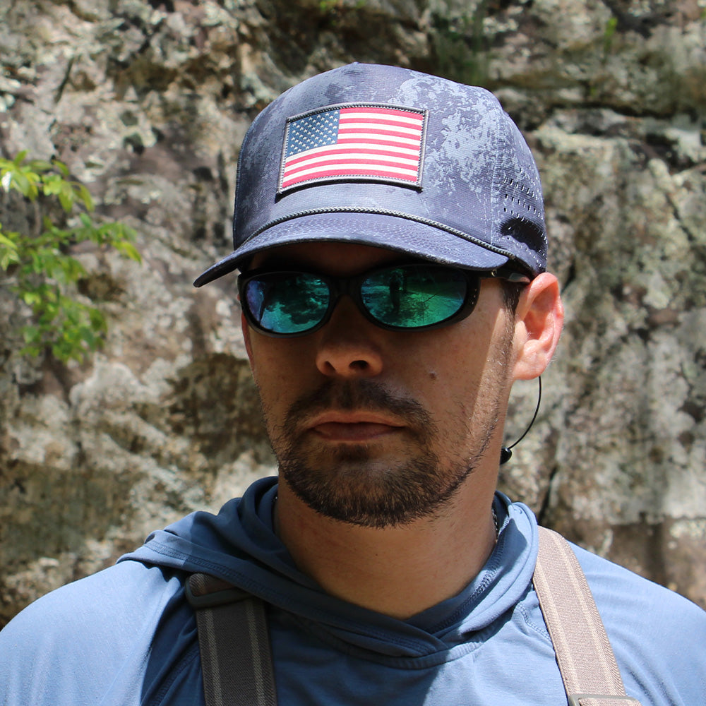 PARAMOUNT OUTDOORS™ Perforated Performance American Flag Trucker Hat Headwear