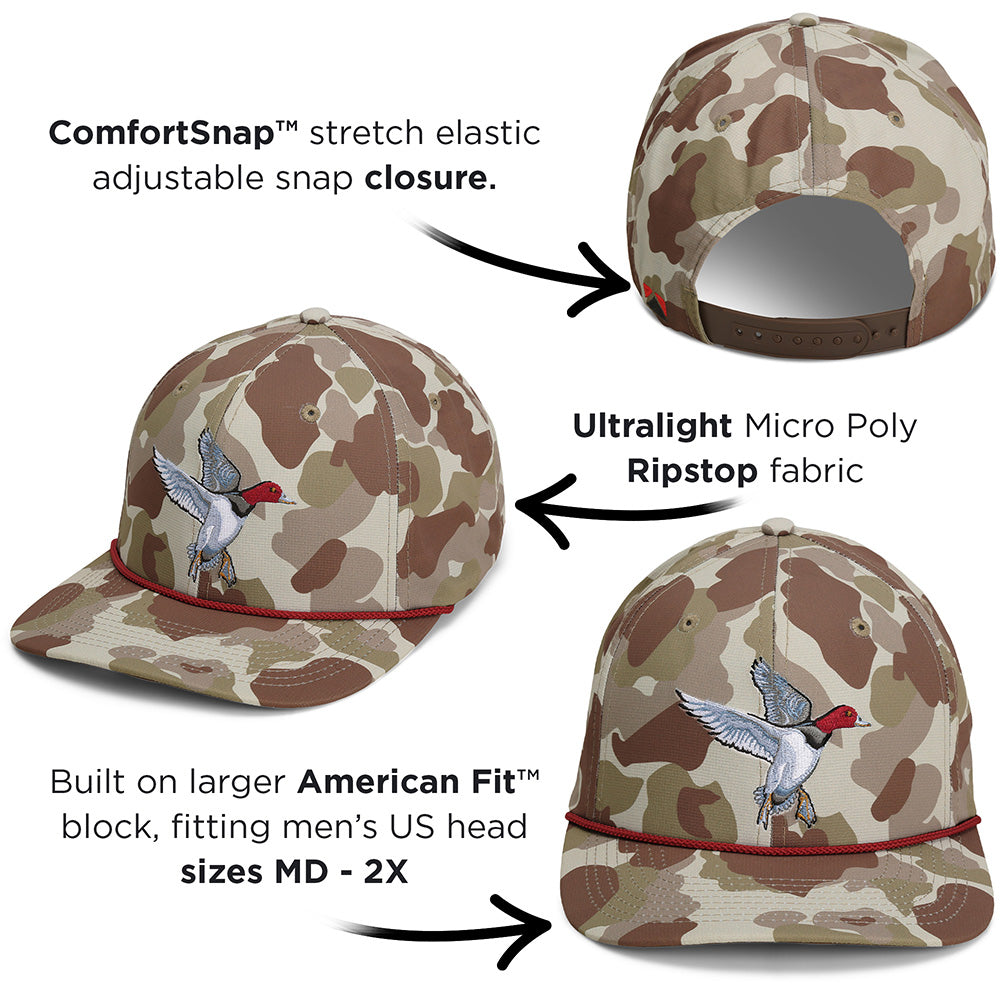 PARAMOUNT OUTDOORS™ Redhead Duck Hat 6-Panel Waterfowl Rope Cap