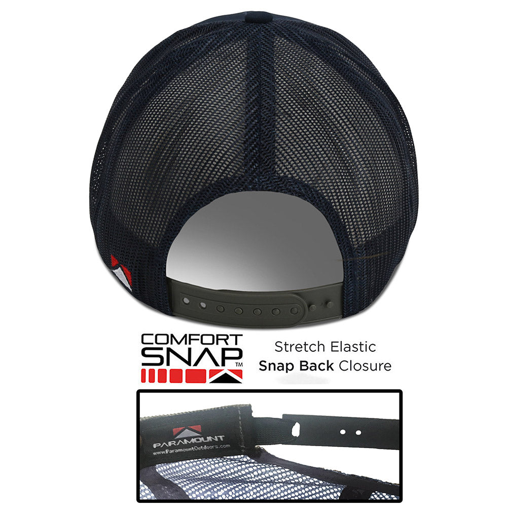PARAMOUNT OUTDOORS™ Fire Tiger Streamer Fly Fishing Mesh Back Rope Cap Headwear