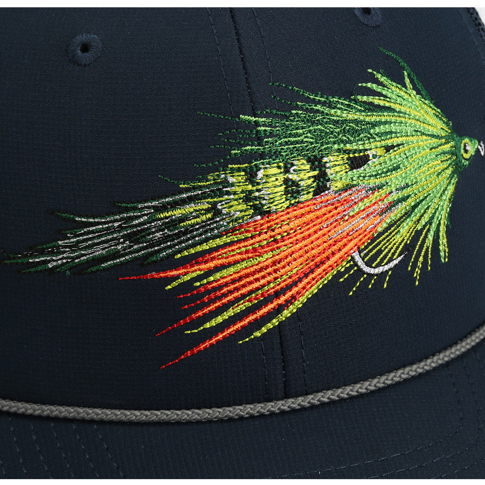 PARAMOUNT OUTDOORS™ Fire Tiger Streamer Fly Fishing Mesh Back Rope Cap Headwear